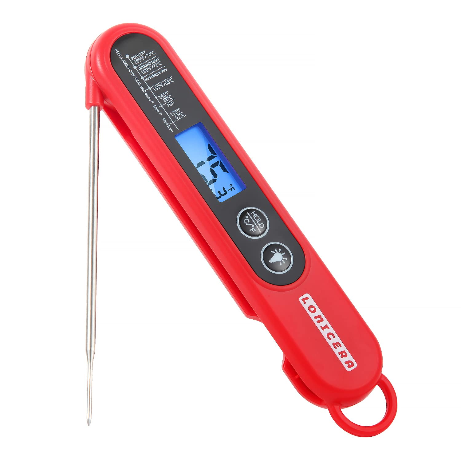 Lonicera Digital Food Thermometer for Cooking Internal Temperature, Instant Read with Backlit and Magnet, Waterproof Folda...