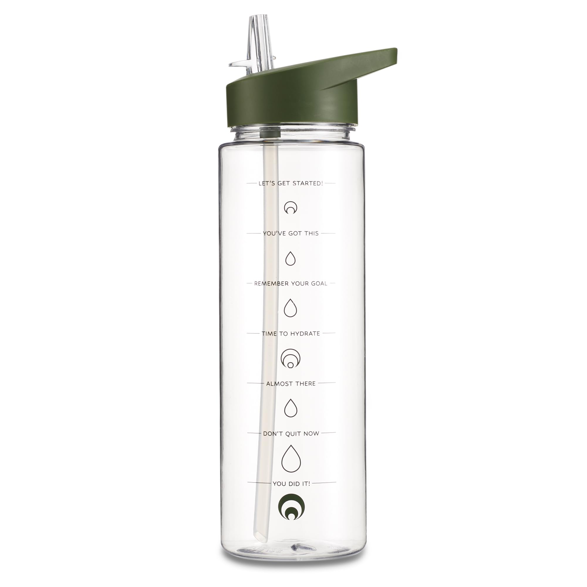 Restore Triton Straw Sipper, Water Bottles With Straw, Race Flip Top Tracker Bottle, Leak Proof BPA Free Integrated Carry Hook On Lid Design (Forest Green, 700ml)