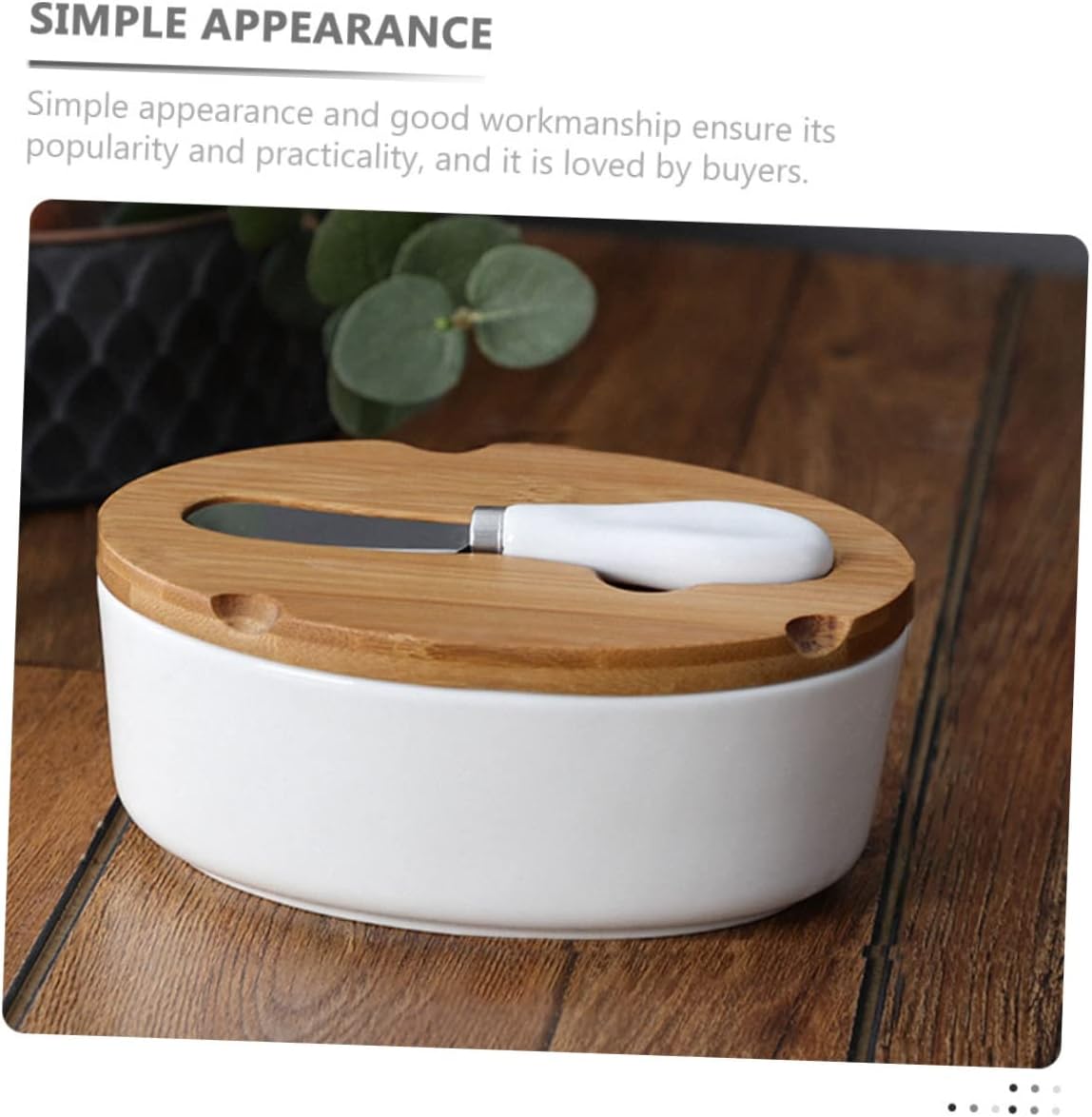 1 Set Ceramic Butter Box with Lid and Slicer Modern Butter Storage Dish for Food Preservation for Home Baking and Cooking Reliable and Elegant Design