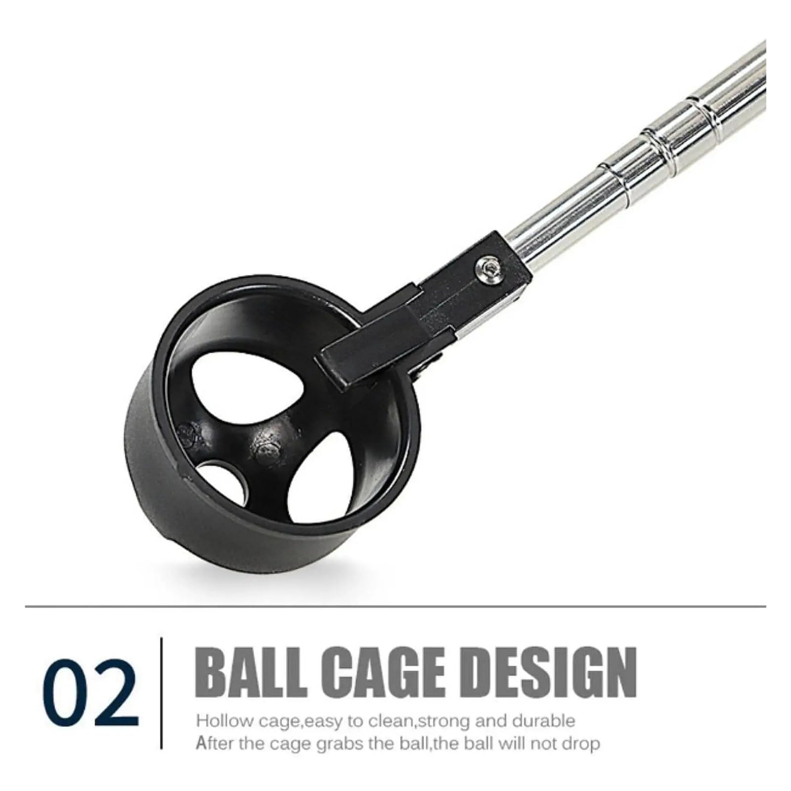 Einziehbare Golfball-Pickerschaufel, tragbares Retriever-Golfzubehör aus Edelstahl for eine effiziente Sammlung