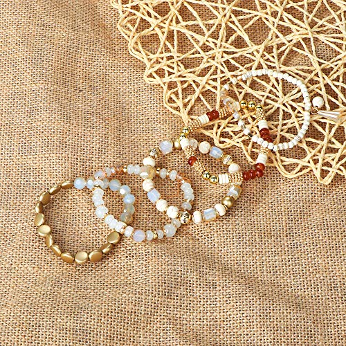 Sailimue 6 Sets Bohemian Stackable Bead Bracelets For Women Men Stretch Multilayered Bangles Bracelet Set Boho Multicolor Jewelry #TOP6