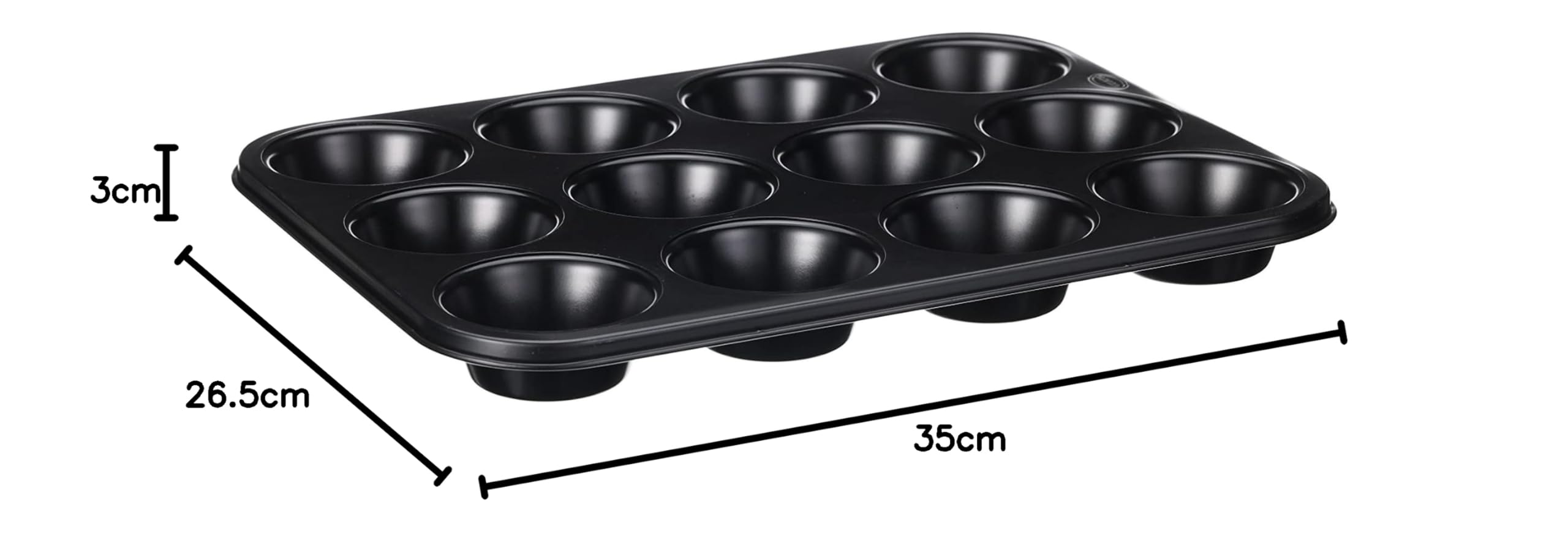 wenco Premium 12 foremek na muffiny, nieprzywierająca forma do pieczenia, nadaje się do mycia w zmywarce, czarna, aluminiowa