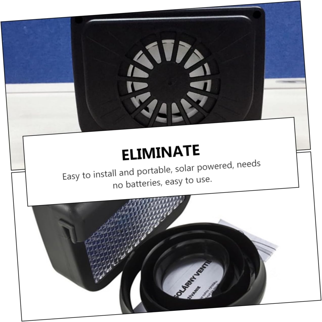 Solar Car Exhaust Fan Solar-powered Ventilation for Car No Battery Needed Portable Easy to Install