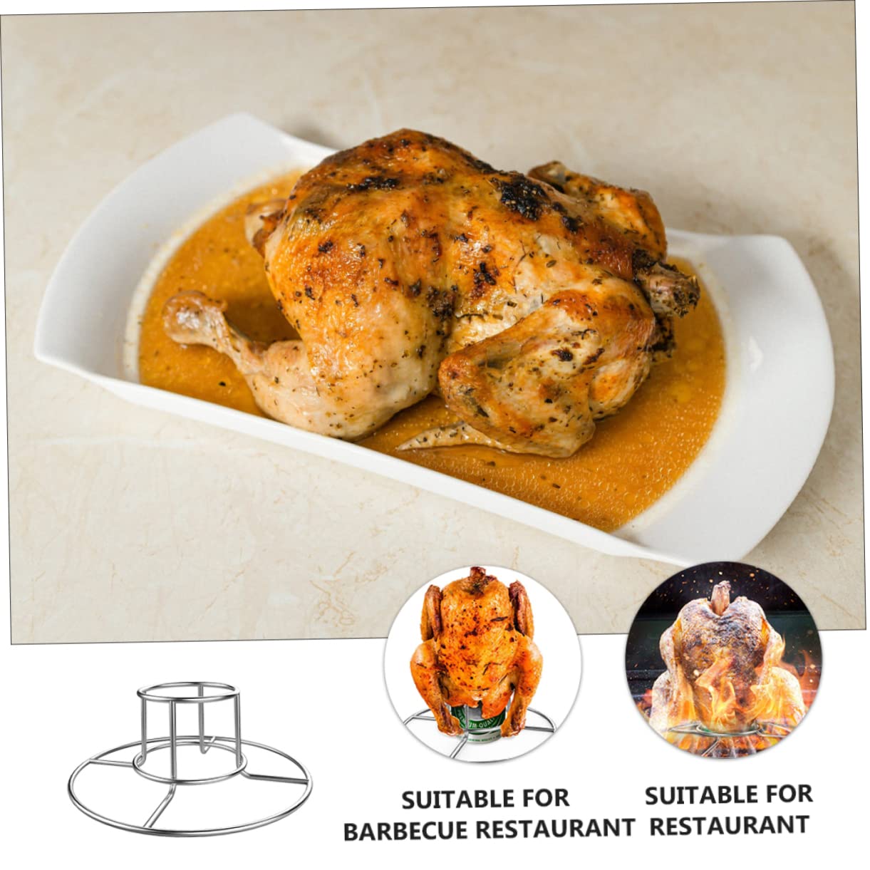 TOYANDONA 2pezzi Acciaio Inox per Pollo Supporto Rotondo per Birra Materiale di Design Stabile e Pratico per Barbecue Facile da Montare e Smontare