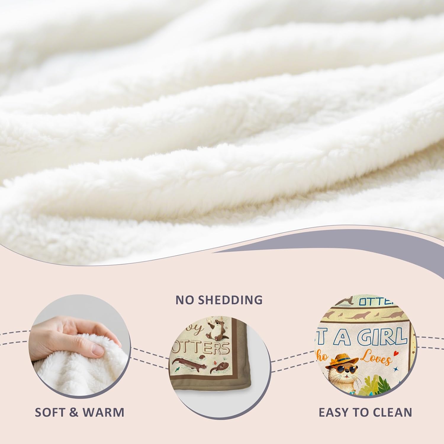 Otter Blanket Gifts for Girls Women - Soft Cozy Flannel Throw Blanket 50"x60", Lightweight Blankets for Sleeping Sofa Couch Bed Travel, Christmas/Birthday Gifts for Otter Lovers - Image 4