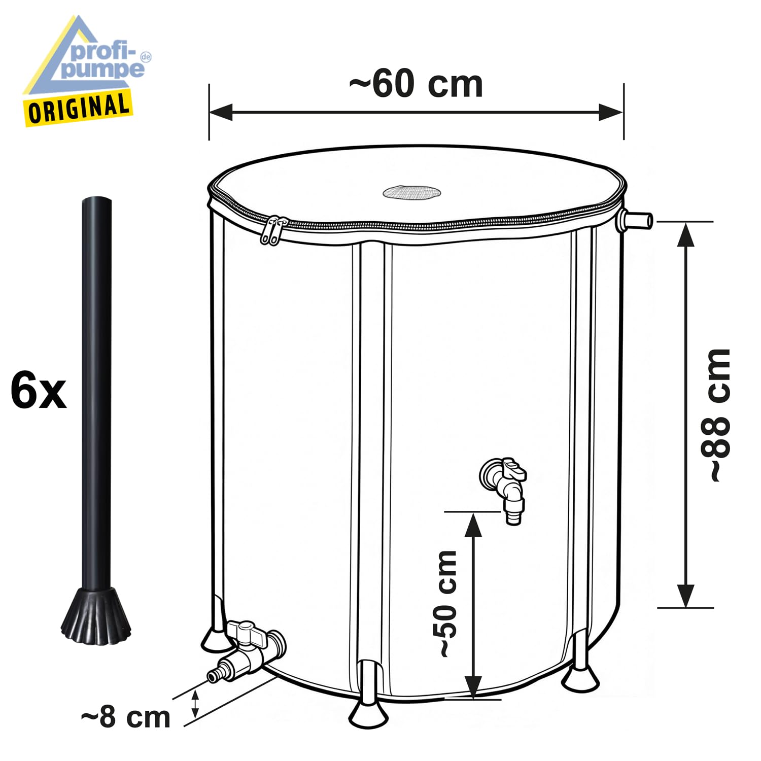 RÉSERVOIR DE RÉCUPÉRATION d'eau DE Pluie Pliable Tonne À Eau avec Robinet