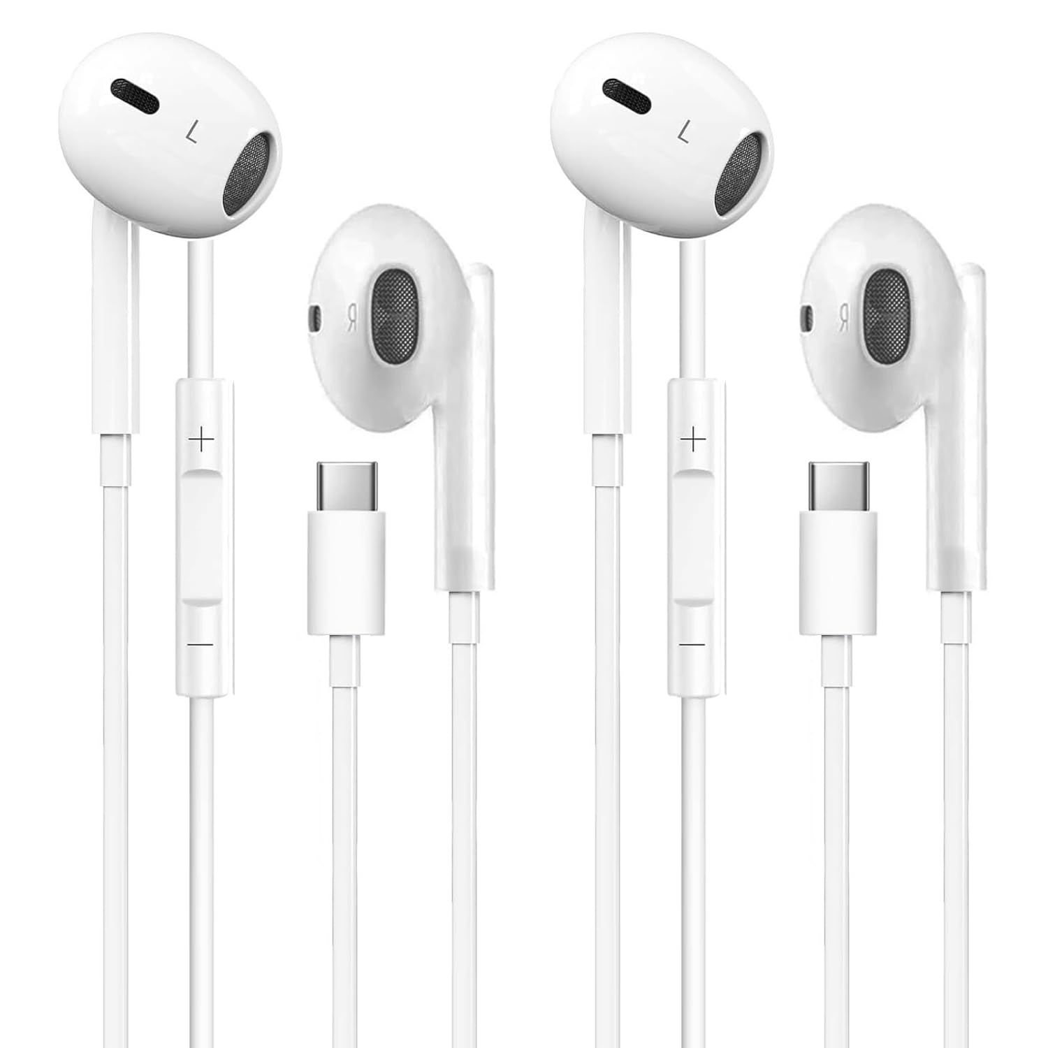 USB C Headphones for iPhone 17/16/15 Pro Max Plus,Type C Earphones 2 Pack