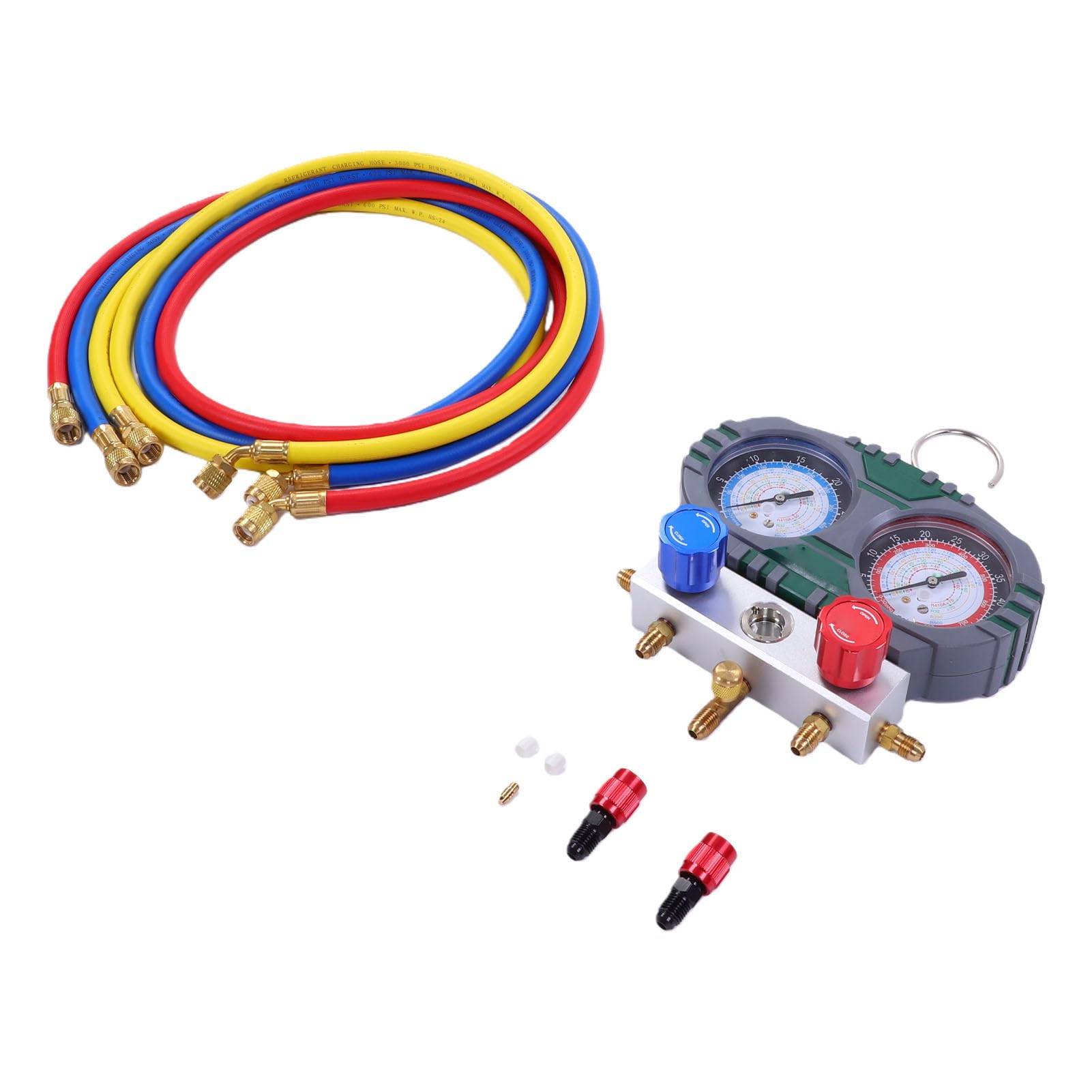 Matybobe HVAC Manifold Gauge Set, Präzisionsregelung mit Metallknopf, für