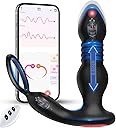 BEISAR Prostate Massager Anal Vibrator Thrusting Vibrating 7 Modes with Cock Ring Anal Plug Anal Sex Toys P Spot Massager Male Sex Toys for Men Enema Dildos Women Couples Remote Control Anal Beads