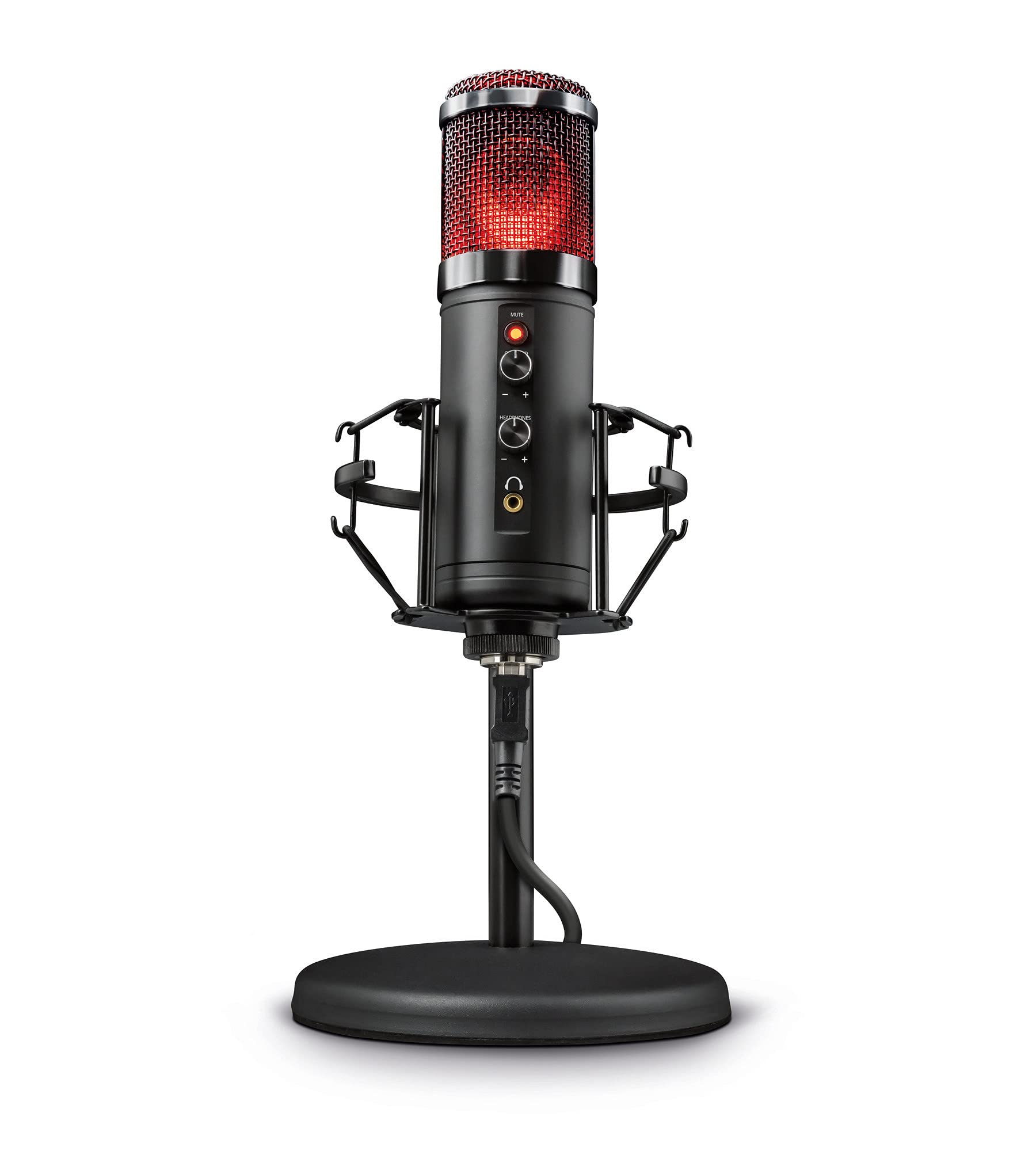 Trust Gaming GXT 256 Exxo USB Gaming Mikrofon für PC, PS4, PS5, RGB LED, Streaming, Podcast, schwarz
