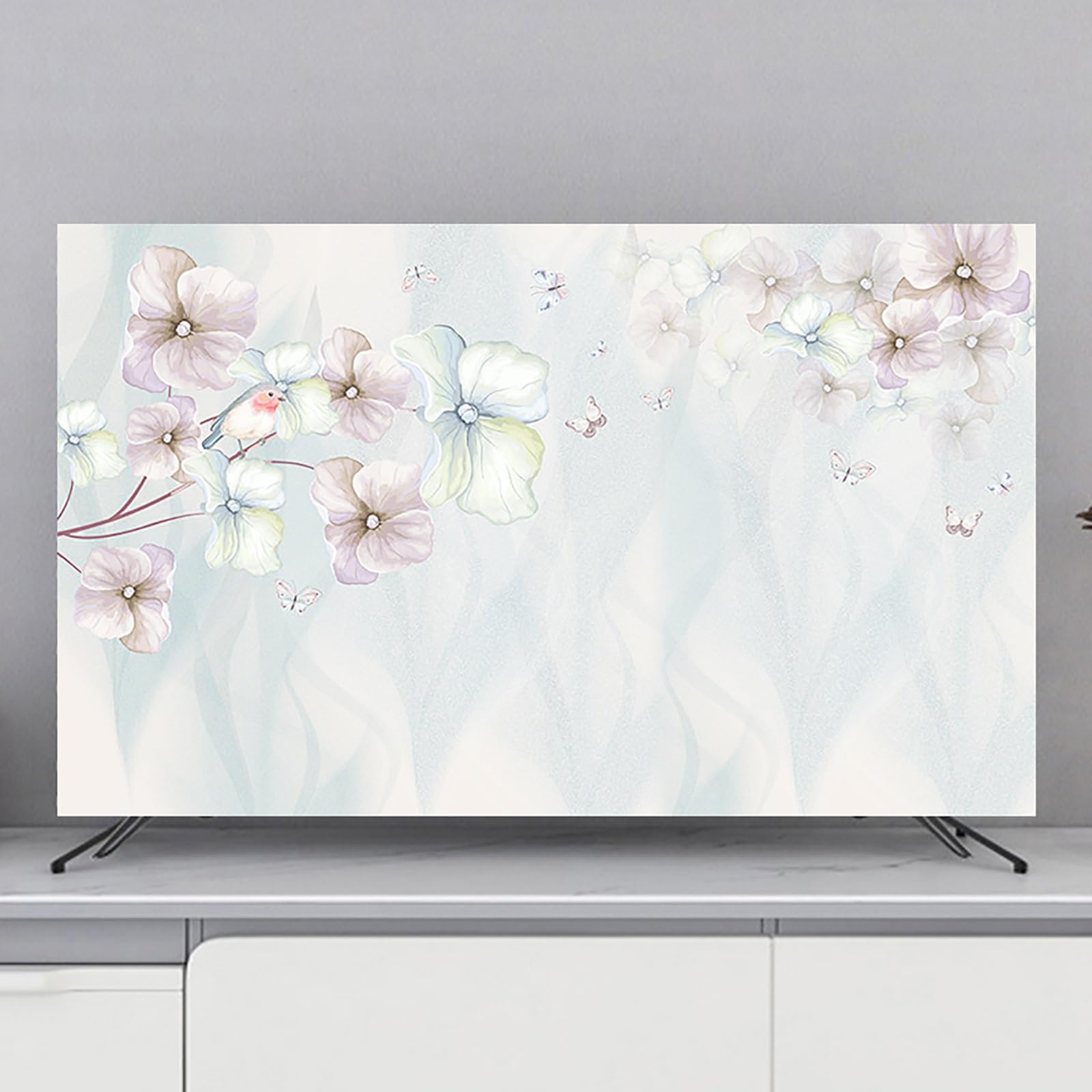 TV Cover TV Protector, Indoor Dust-Proof Screen Anti-Scratch Protection TV Cover, Painting Pattern Television Cover, Dust-Proof Protector Universal Cover(Color:Color1,Size:65inch)