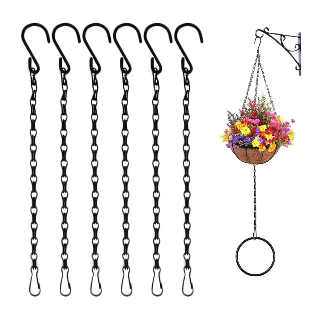 Garini Chaîne De Panier Suspendu En Métal Noir De 500 Cm Avec Crochets