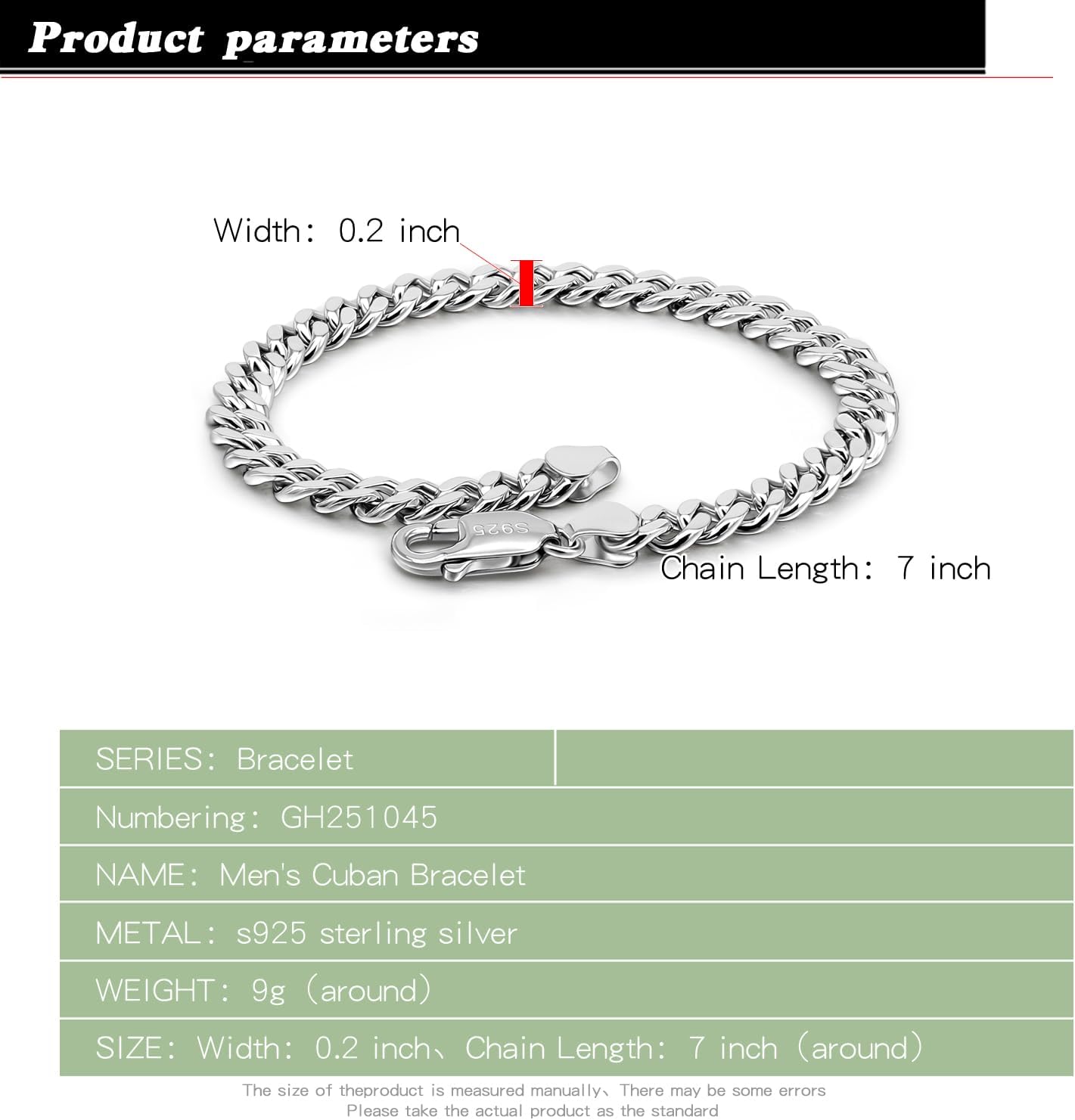 Dankadi Italian Sterling Silver Cuban Link Chain Bracelet Men 3MM 4MM 5MM 6.3 "6.7" 7 "7.5" 8 "8.5" 9 "Solid 925 Silver Bangle For Woman Cuff Jewelry Gift - Image 3