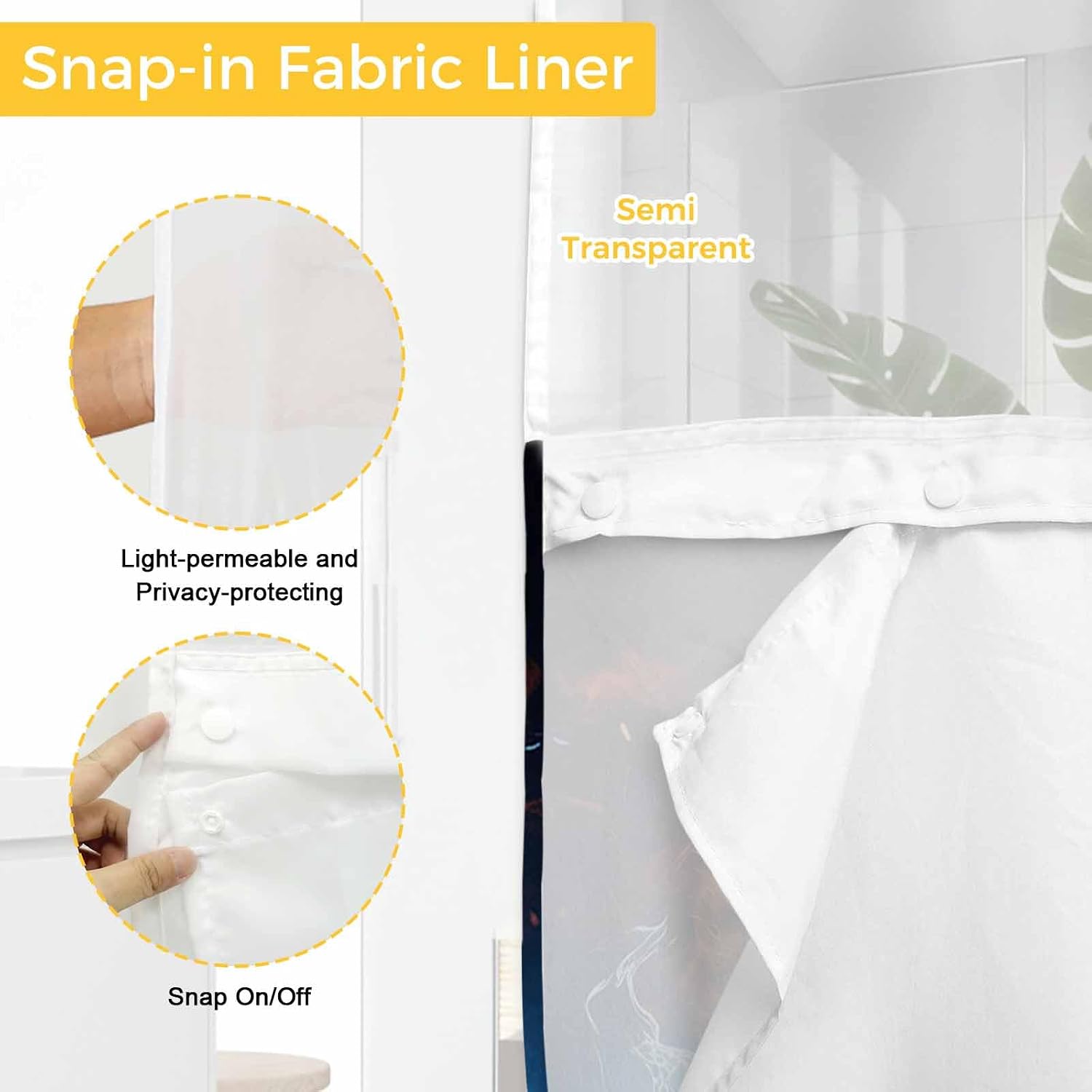 Sport Football No Hook Shower Curtain and Liner Set with Fire Snap in Shower Curtains Waterproof Bath Curtain with See Through Top Window Hotel Liner Set 72" x 72"