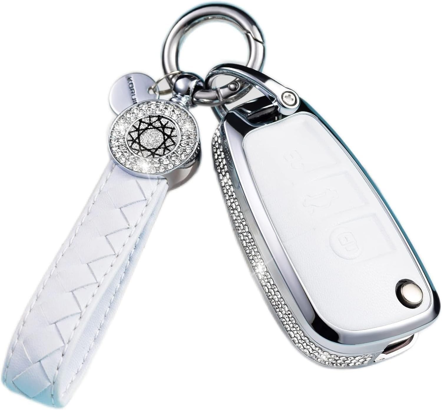 KGAIXN Silicone Key Fob Cover Case with Keychain for Car Keys, Model 4(white)