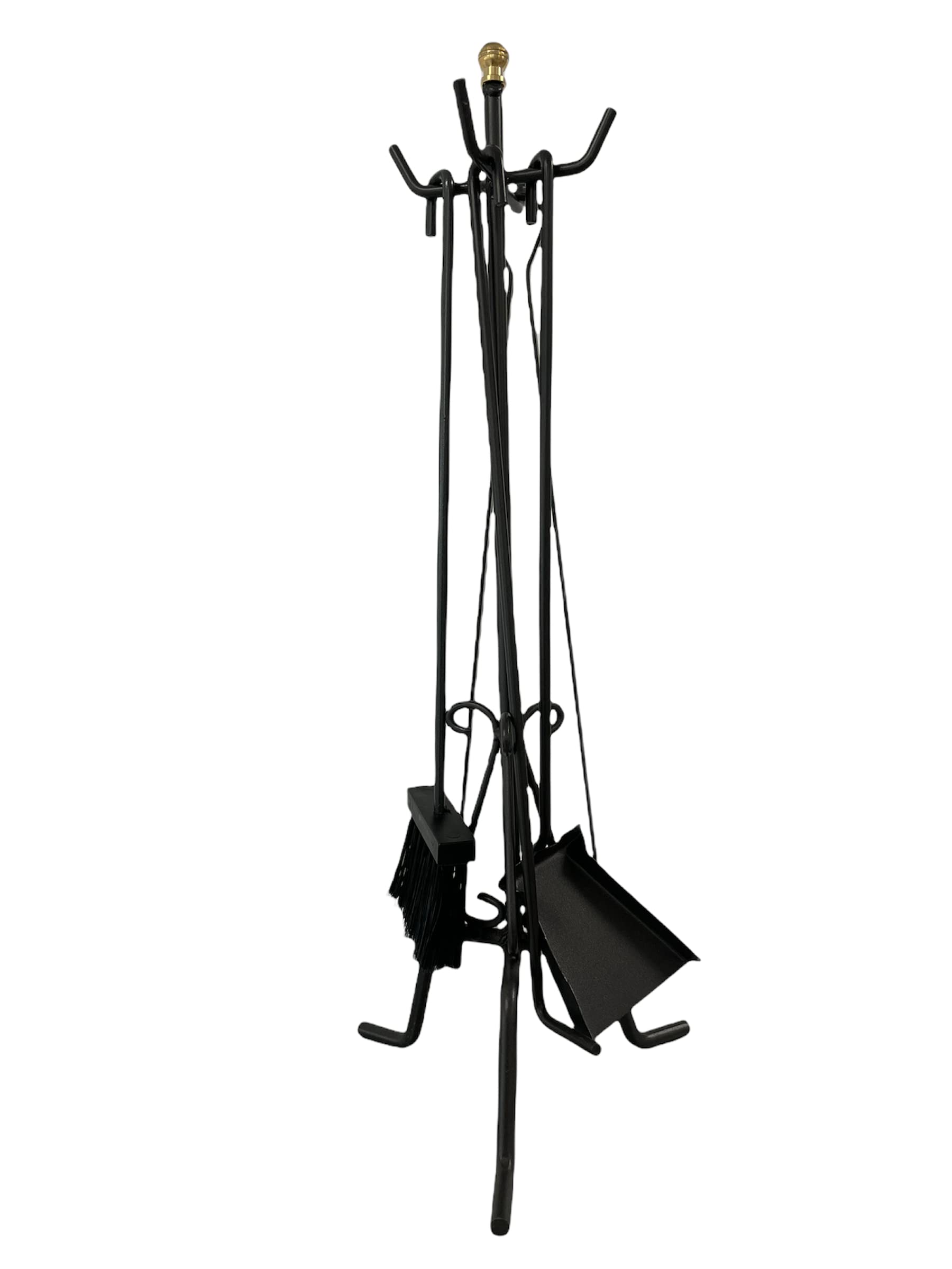 Set 5 Attrezzi Per Camino In Ferro Battuto - Nero Con Effetto Sfumato, Made In Italy - Foto 11