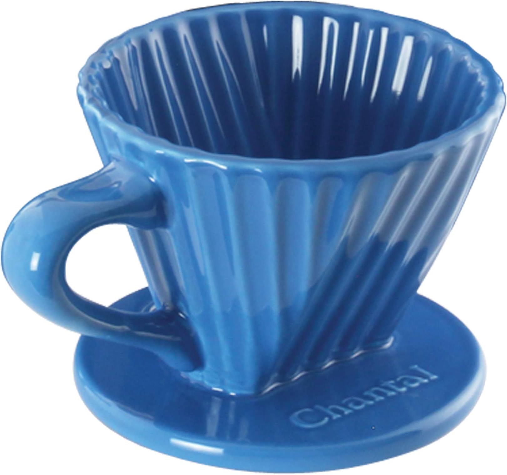 "Lotus" ceramic pour over coffee dripper, 8 Ounces, Blue Cove