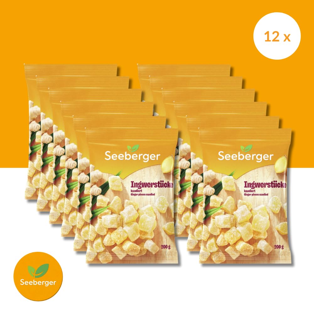 Seeberger Ingwerstücke kandiert 12er Pack 200 g vegan
