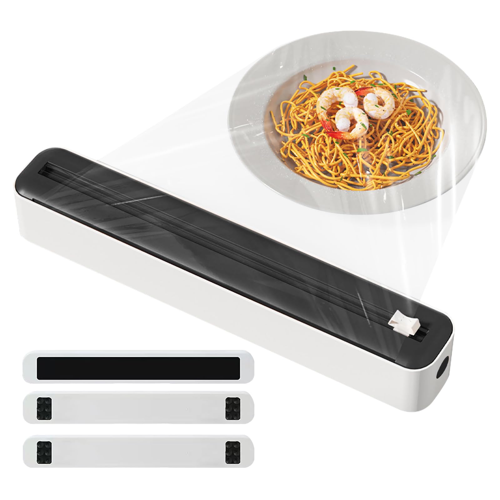 2 Piezas Dispensador Papel Aluminio y Film, Dispensador Film Transparente con Cortador Deslizante, Soporte Organizador Magnético, para Película Adhesiva, Papel De Aluminio, Cocina En Casa