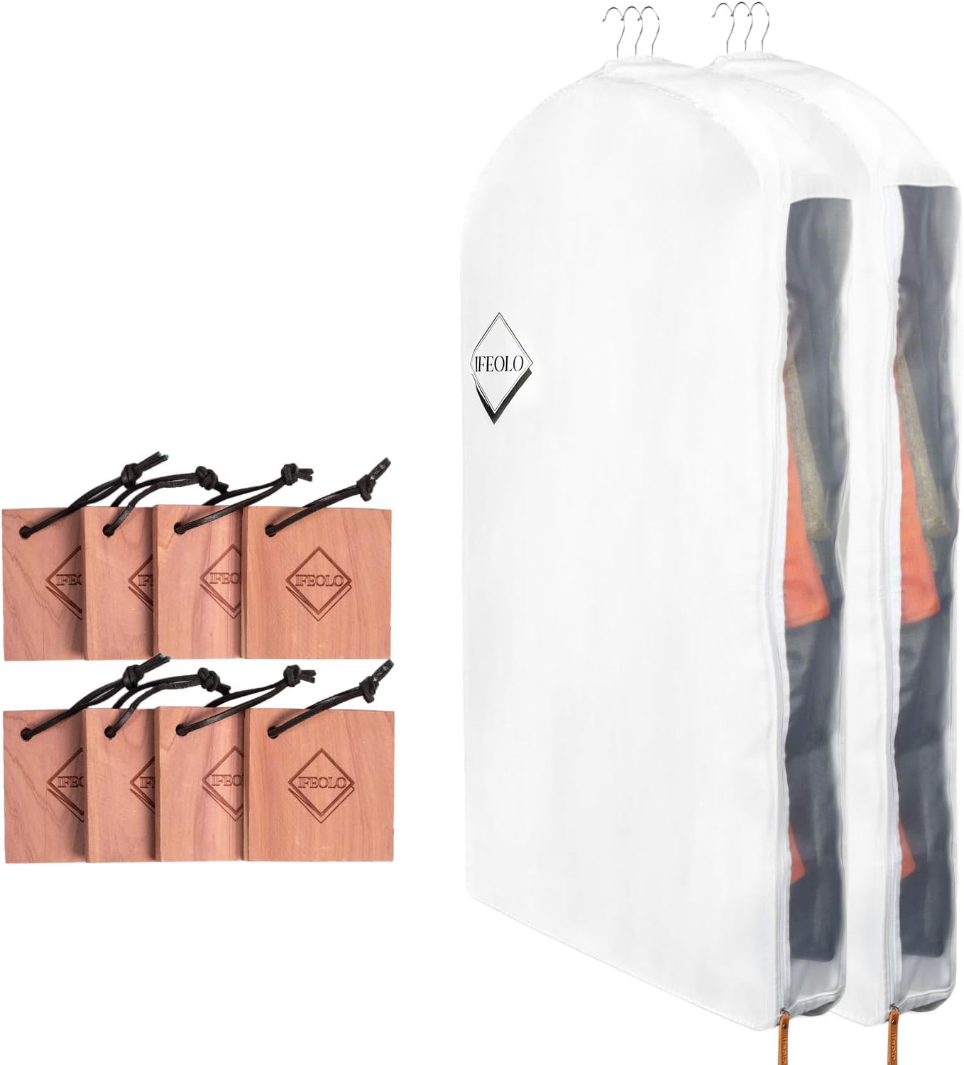 2PC Luxury 48'' Organic Cotton Garment Storage Bag for