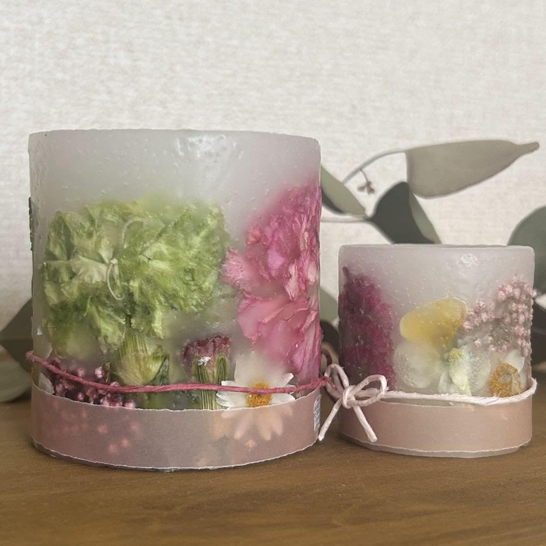 Amazon.co.jp: カーネーションのボタニカルキャンドルランタンset ③ 
