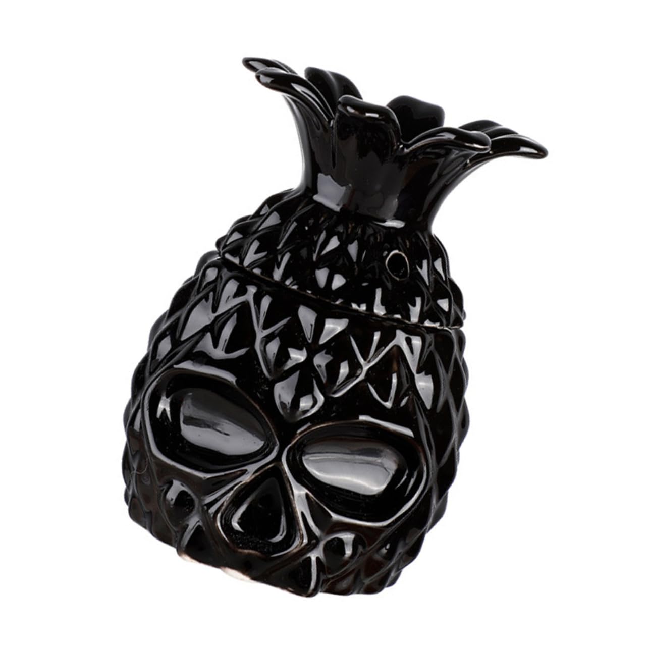 Verres à margarita ananas vintage en céramique noire sculptée