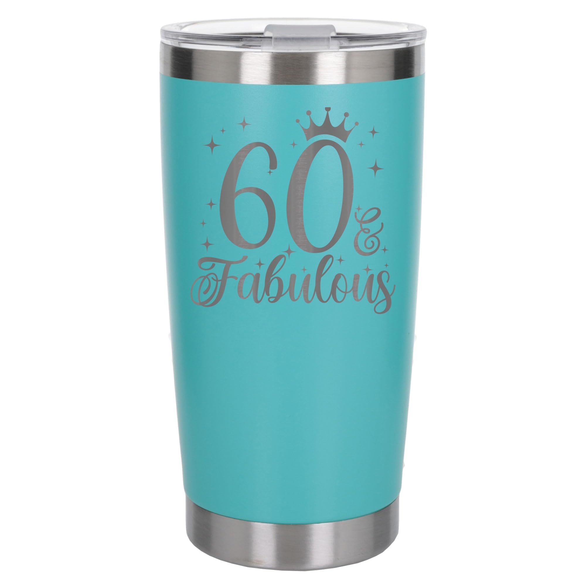Always Looking Good 60th Birthday Gift 60 & Fabulous Engraved Insulated Travel Mug Gift for Her Present for 60 Year Old Turquoise Thermal Coffee Flask Travel Mugs with Lids