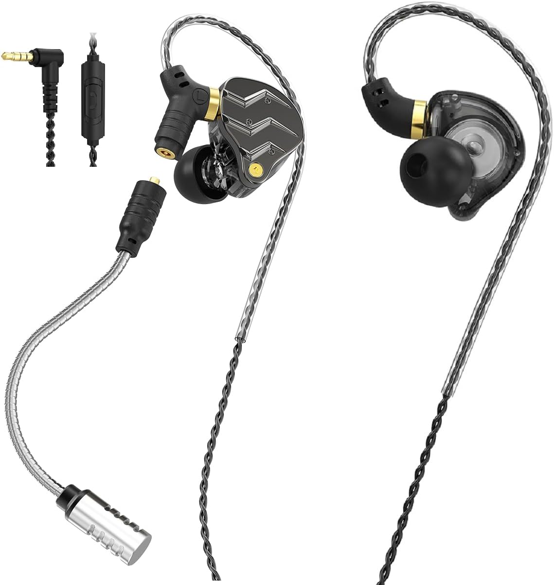 KG01 Professional Gaming Earbuds,Battle Buds,Detachable Microphone, 4D Surround Sound,11mm Dynamic Driver for Mobile Gaming, PlayStation,PC with 3.5mm/Type-c (3.5mm, Black)