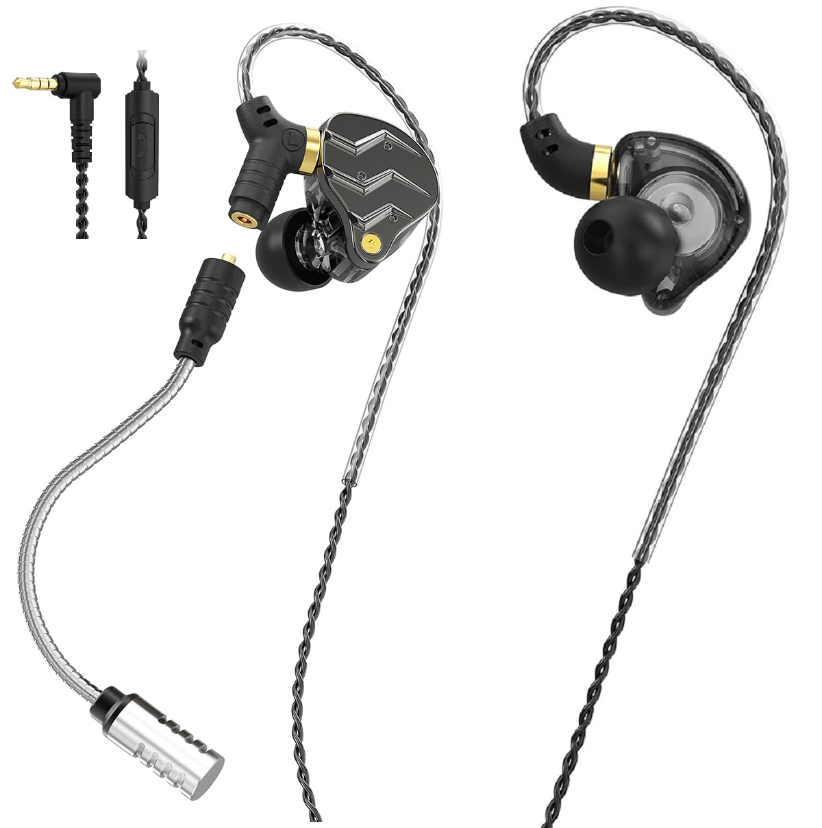 XOX KG01 - Auricolari professionali da gioco, con microfono staccabile, suono surround 4D, driver dinamico da 11 mm per giochi mobili, PlayStation, PC con 3,5 mm/Type-c (3,5 mm, nero)