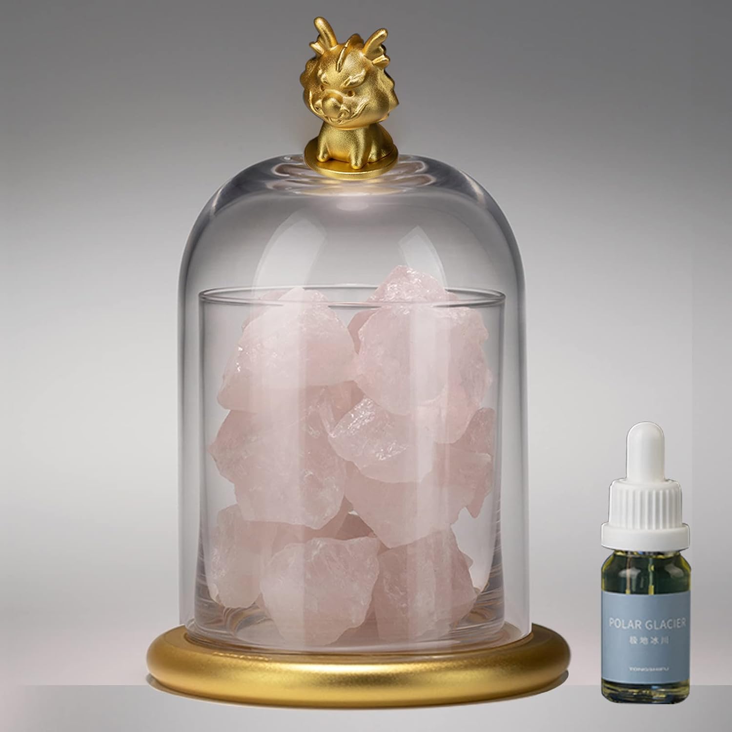 Zodiac Pink Crystal Aromatherapy Diffuser，Glass Inlaid with