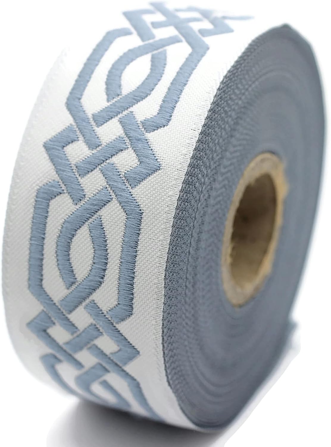 10.9 Yards Spool 1.37 inches Wide Dusty Blue Celtic Claddagh Ribbon Embroidered Woven Ribbon Jacquard Ribbon 35272