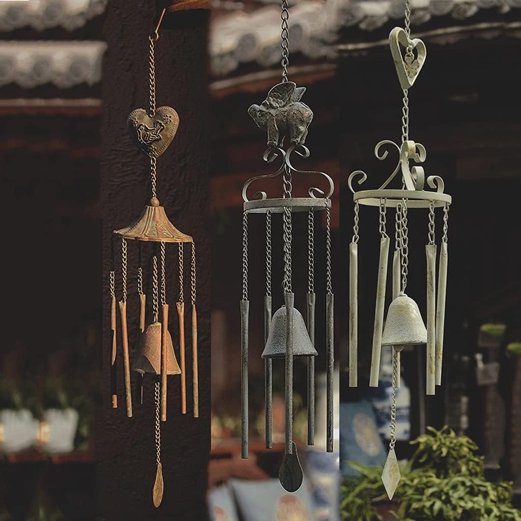 期間限定特価 ウィンドチャイム 手作りの鋳鉄の風のチャイムの庭の装飾の金属のぶら下がっている風鈴の屋外装飾的な調音された金髪のメロディギフト 風鈴 屋外用 Color Wood Grain Color Mda33 Fr