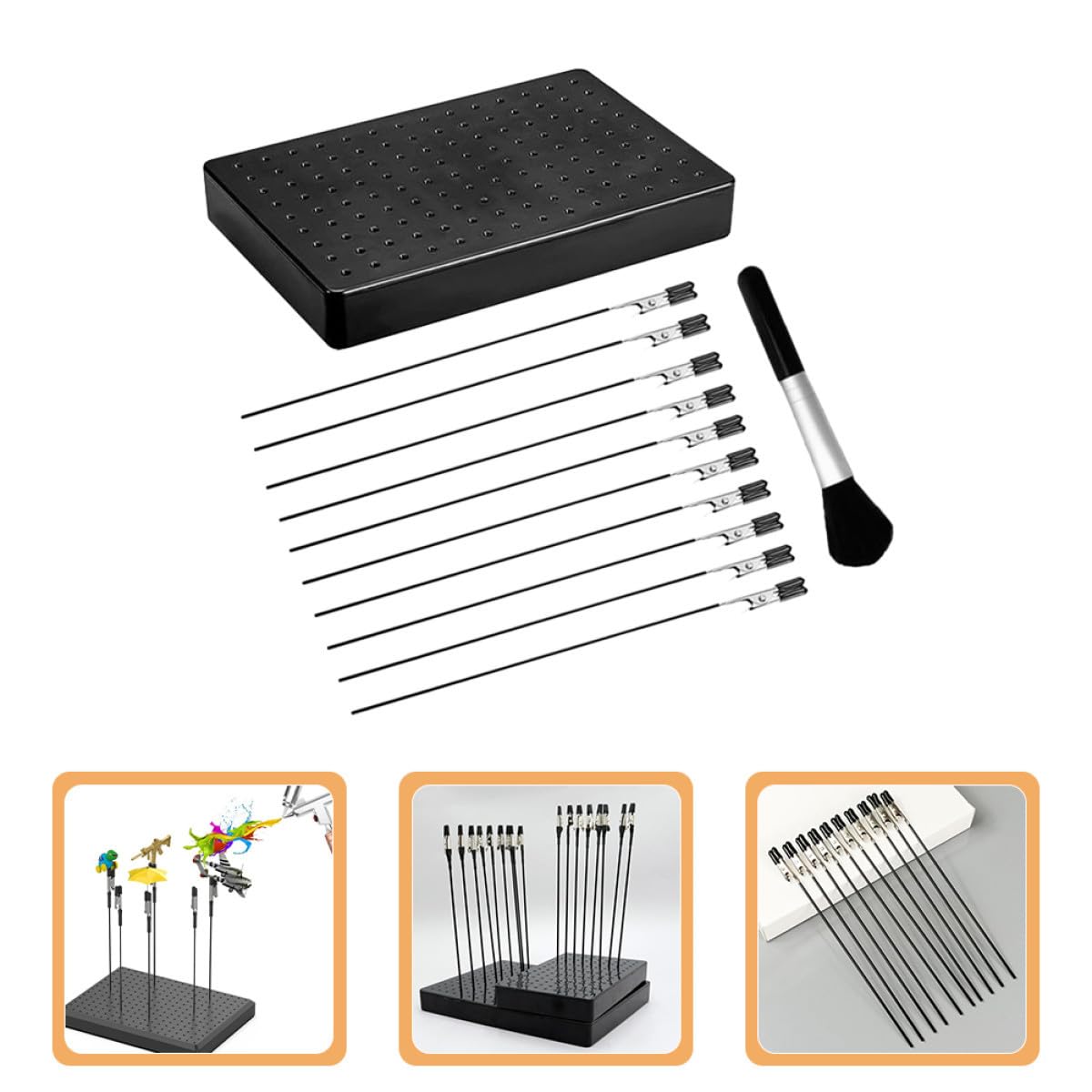 Operitacx 5 Set Supporto Per La Pittura Di Modelli Kit Cabina Di Verniciatura a Spruzzo Clip Per Colorare Il Modello Strumento Di Modellazione Clip Da Colorare Fai Da Te Black Plastica