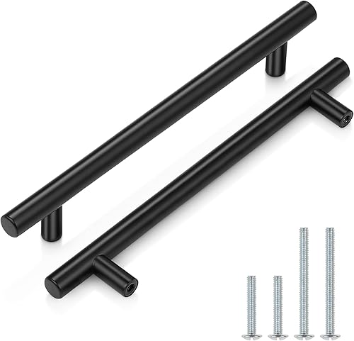 Miniatura 10 de Manijas en T de acero inoxidable niqueladas de Probrico, para gabinetes y cajones de cocina, Acero inoxidable, Paquete de 50 cepillado