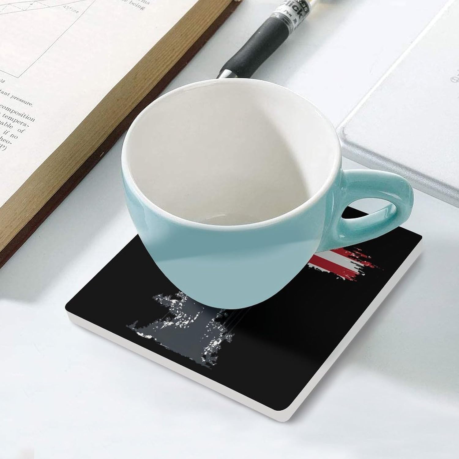 USA Lineman Coaster for Drinks Square Ceramic Table Coasters Stone Mat Crafts 4PCS Home Kitchen Decor