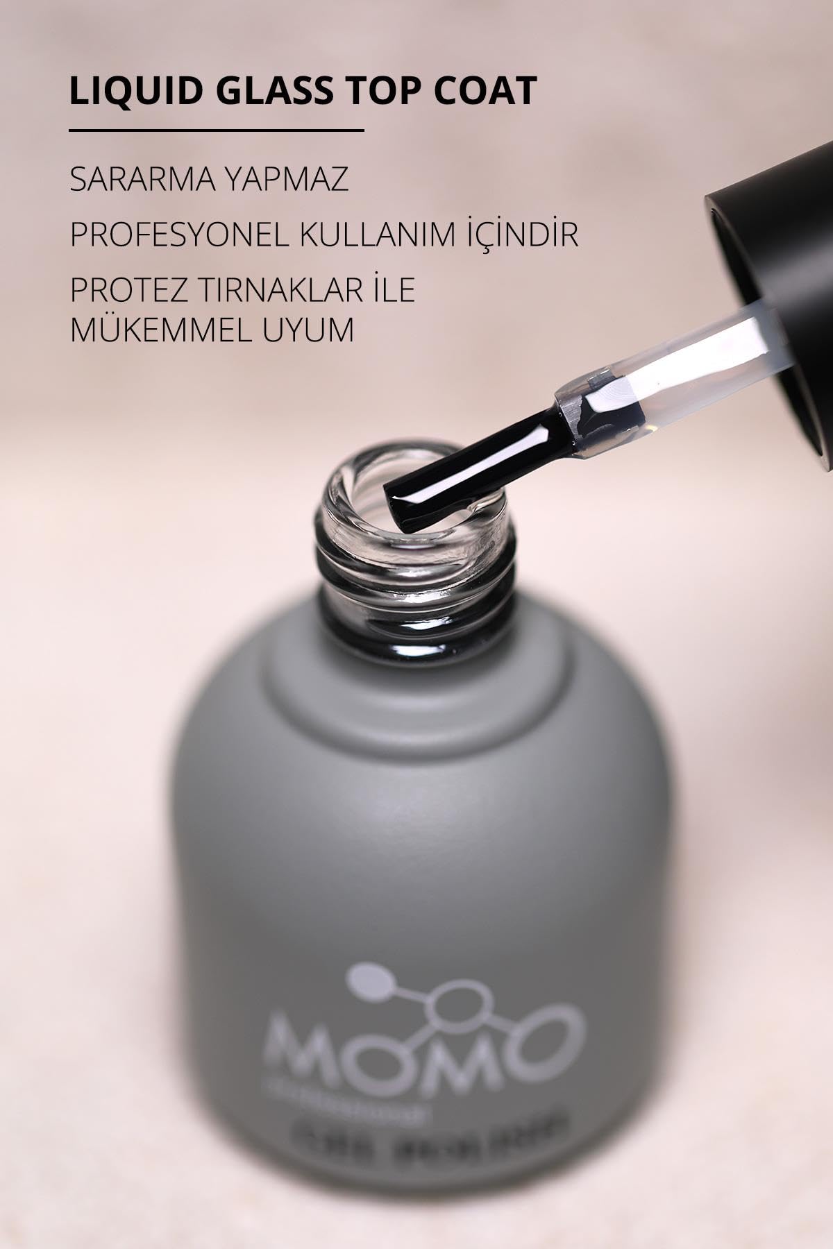 MOMO professional Kalıcı Oje İçin Liquid Glass Top Coat 9 ml