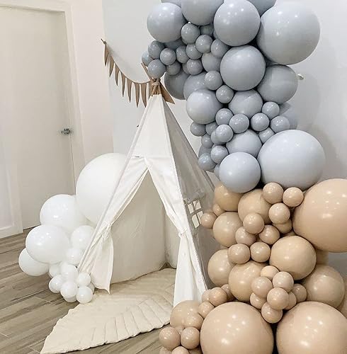 Miniatura 6 de 84 globos grises pastel kit de arco de guirnalda de globos grises de 5 pulgadas  12 pulgadas  18 pulgadas globos grises pastel globos de feliz