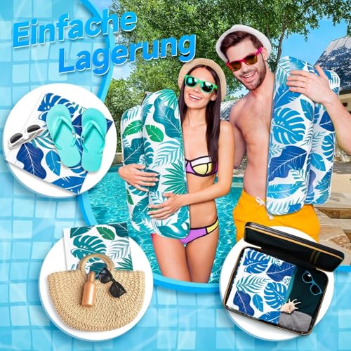 Alintor Luftmatratze Pool, 2 Stück Pool Zubehör Wasserhängematte, XL Luftmatratze Wasser Hängematte, 4 IN 1 Luftmatratze Pool Erwachsene Wasserspielzeug, Wasserhängematte Mit Netz Pool Spielzeug