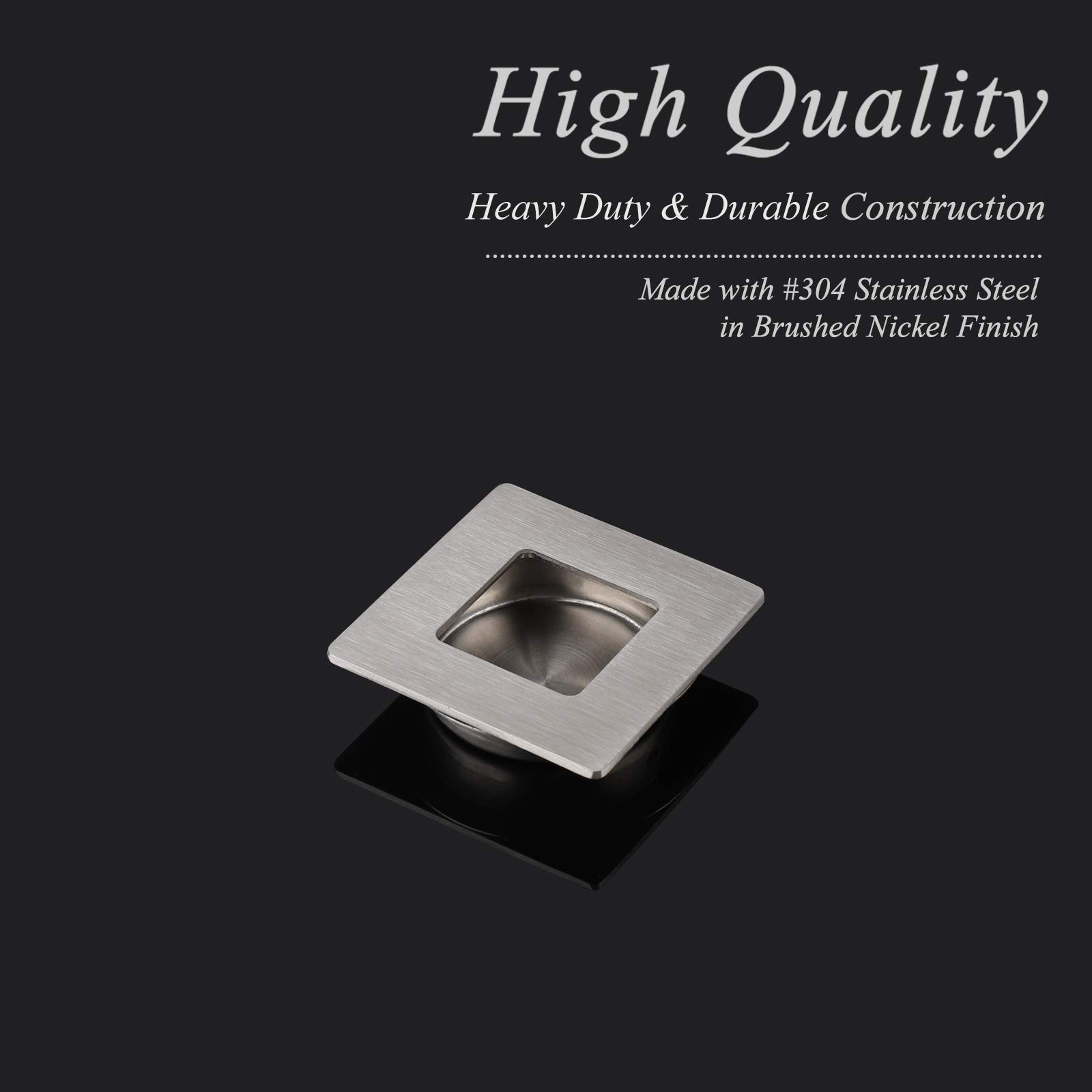 (1 Pack)Probrico Pocket Door Pull Brushed Nickel Recessed Pull Handle