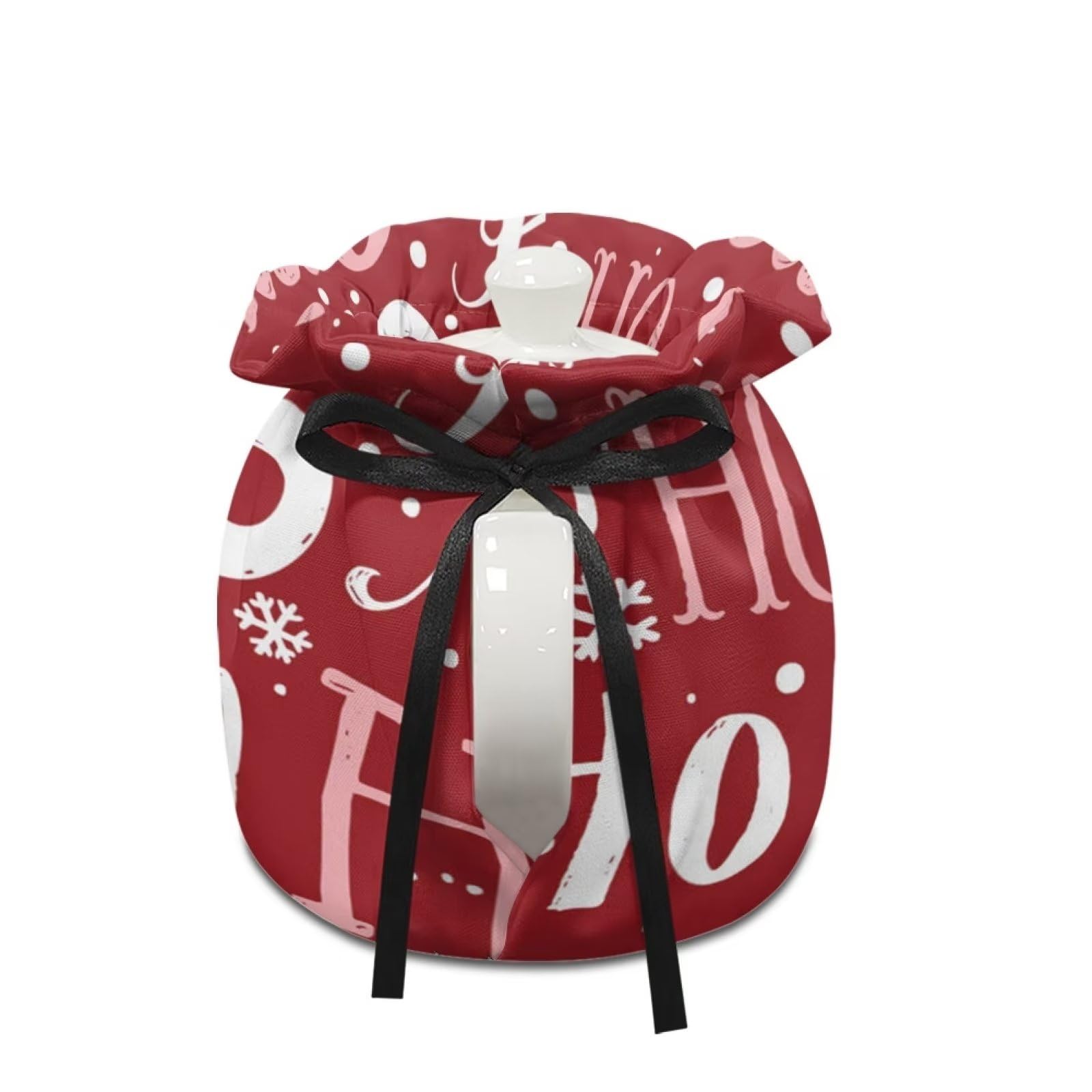 XYZCANDO Tea Cozy Home Kitchen Decorative Kettle Covers Drawstring, Party Extra Thick Teapots Dust Covers with Insulation Pad, Red One Size, Christmas Tree Pattern