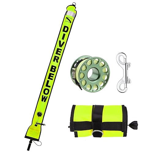 Scuba Surface Marker Buoy (SMB) Set, 5ft Hi-Visibility Reflective Band