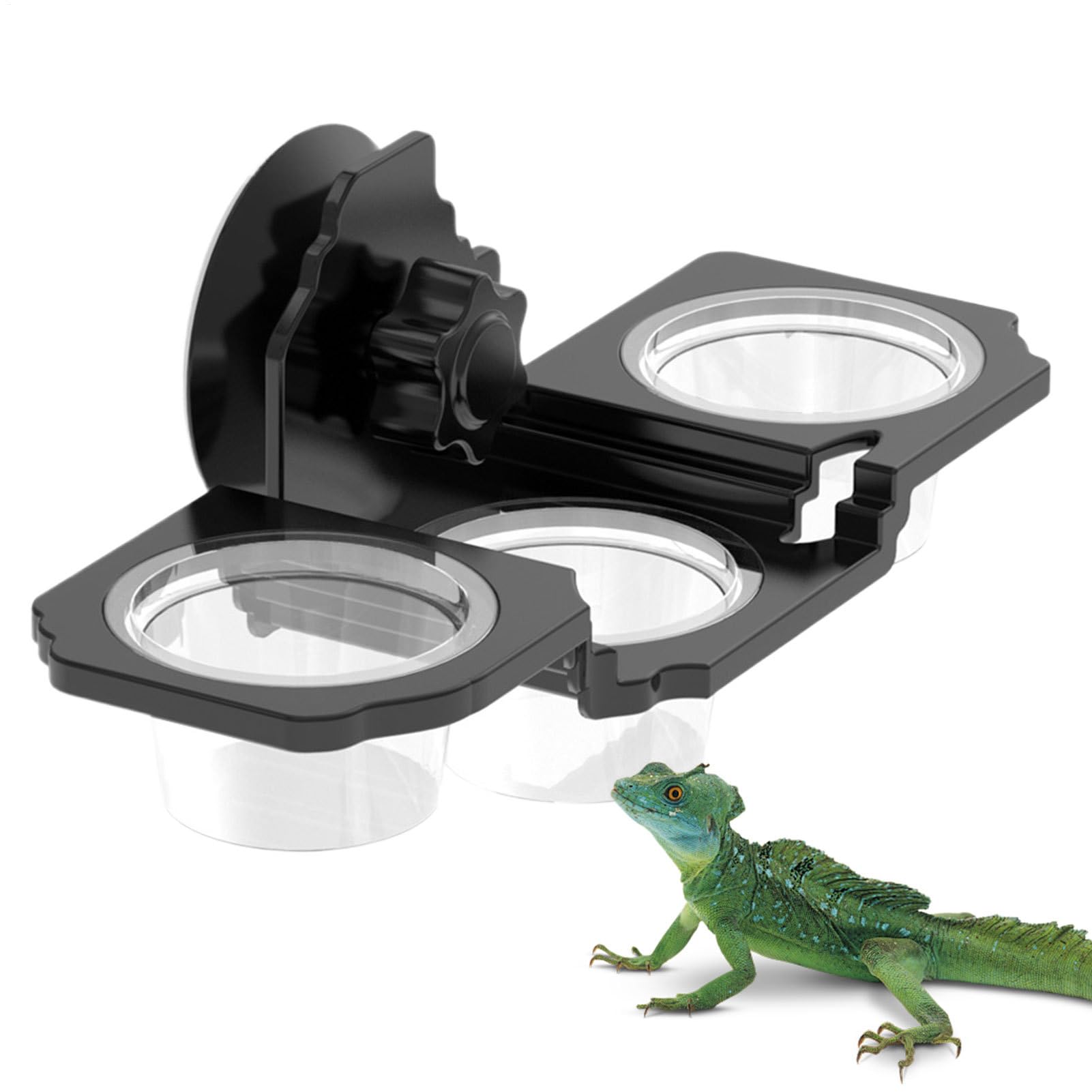 Reptile Feeder Ledge,Reptile Container – Terrarium Accessory with Suction Cup for Turtle Bearded Dragon Chameleon Spider Snake