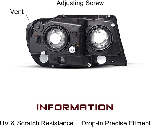 Miniatura 3 de JSBOYAT Conjunto de faros delanteros JS-HL-JGC99 compatible con carcasa cromada Jeep Grand Cherokee 1999-2004+reflector ámbar lado del conductor y