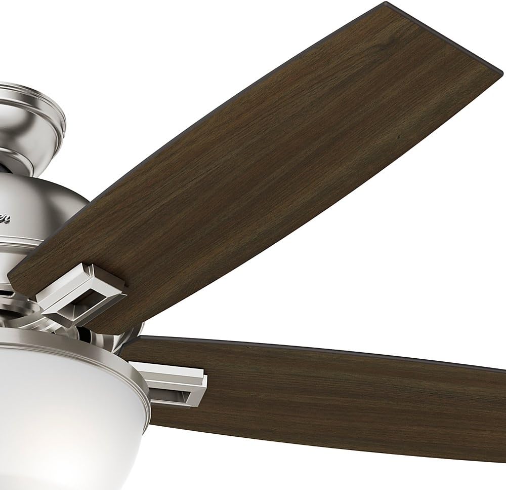 Hunter Donegan Indoor Ceiling Fan with LED Light and Pull Chain Control, 52", Brushed Nickel