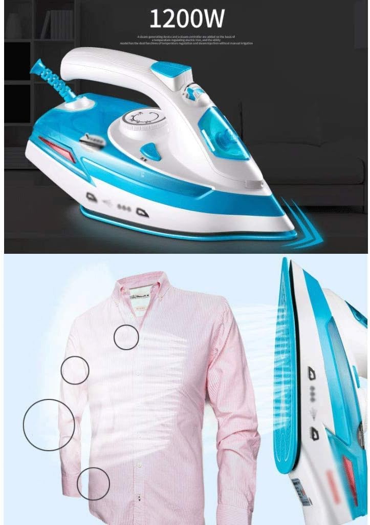 Steam Iron for Clothes with Rapid Even Heat Scratch Resistant Stainless Steel Sole Plate, True Position Axial Aligned Steam Holes