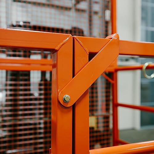 Miniatura 6 de Titan Attachments LW - Jaula de seguridad para carretilla elevadora para 2 personas, 45 x 43 pulgadas, clasificada 1,200 libras, cesta de rieles de