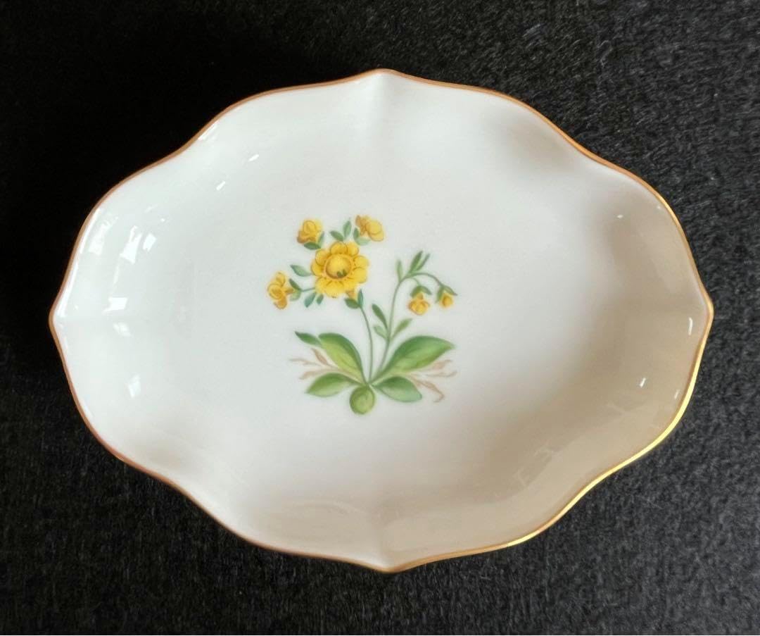 AUGARTEN アウガルテン フラワー 絵変り 金彩 プレート 4枚セット