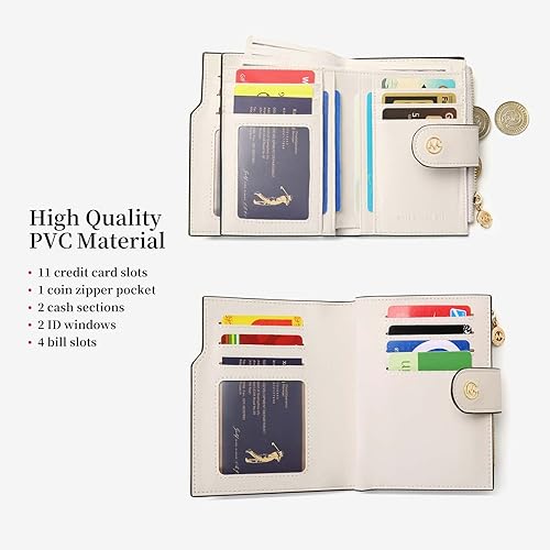 Miniatura 2 de GOLF SUPAGS Carteras para mujer, de piel de PVC, pequeña, plegable, con cremallera, bolsillo, monedero, gran capacidad, organizador de múltiples