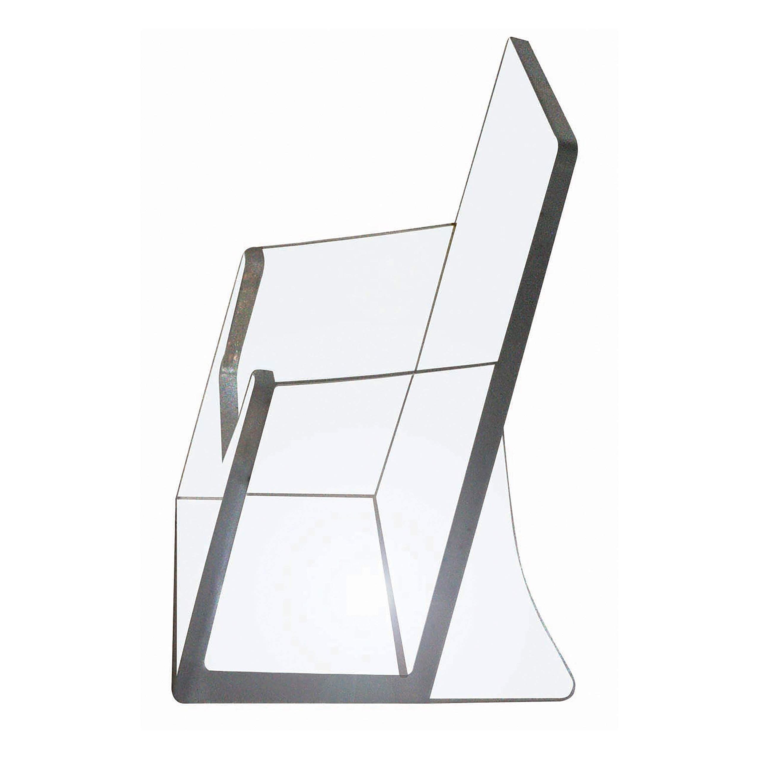Tarjetero transparente | 40 unidades | caja tarjetas visita transparente | expositor folletos acrílico en formato apaisado | Funda para porta folletos pared postales de visita
