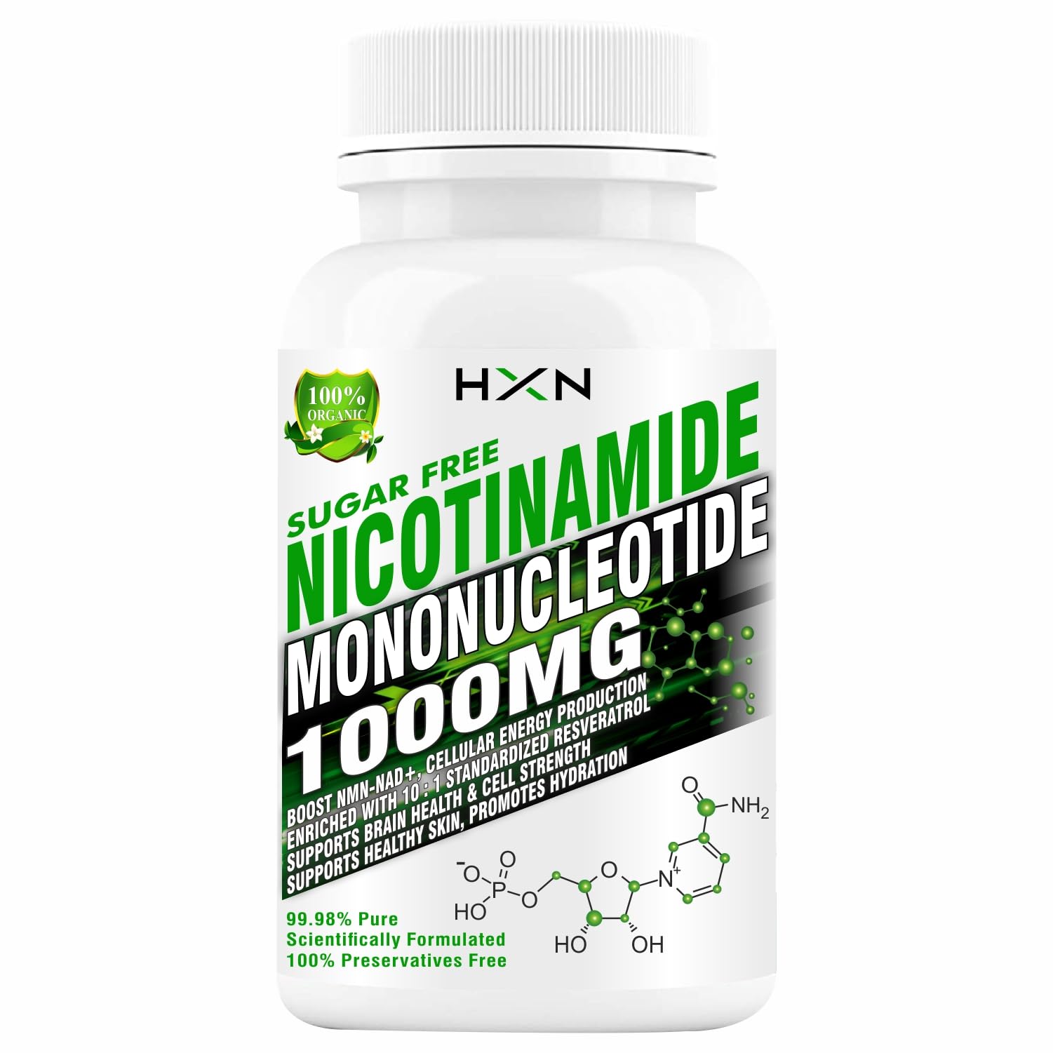 HXN Nicotinamide Mononucleotide NMN Supplements 1000mg With Trans Resveratrol, Ultra High Strength 99.98% Pure NAD Plus Supplement-60 Sugar Free Tablet (Pack 1) (midium, 60) (B0D638S5VJ) Amazon Price History, Amazon Price Tracker